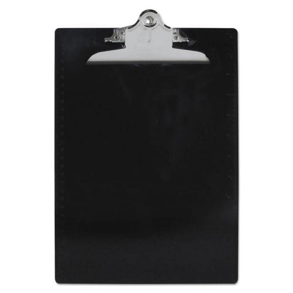 Recycled Plastic Clipboard With Ruler Edge, 1" Clip Cap, 8.5 X 11 Sheet, Black | Bundle of 5 Each