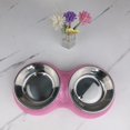 thumbnail image 4 of Double Pet Bowl Bling Bling Rhinestone Cat Dog Food Water Feeder Stainless Steel Dog Bowl Feeding Supplies Pets Accessories ShopWise Round, 4 of 9