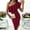 Wine, variant on HKEJIAOI Going Out Dresses for Women Birthday Present Women's Summer Sexy Sloping Shoulders Ruffle Sleeveless Sling Hip Wrap Slit Solid Slimming Dresses Savings Clearance Purple