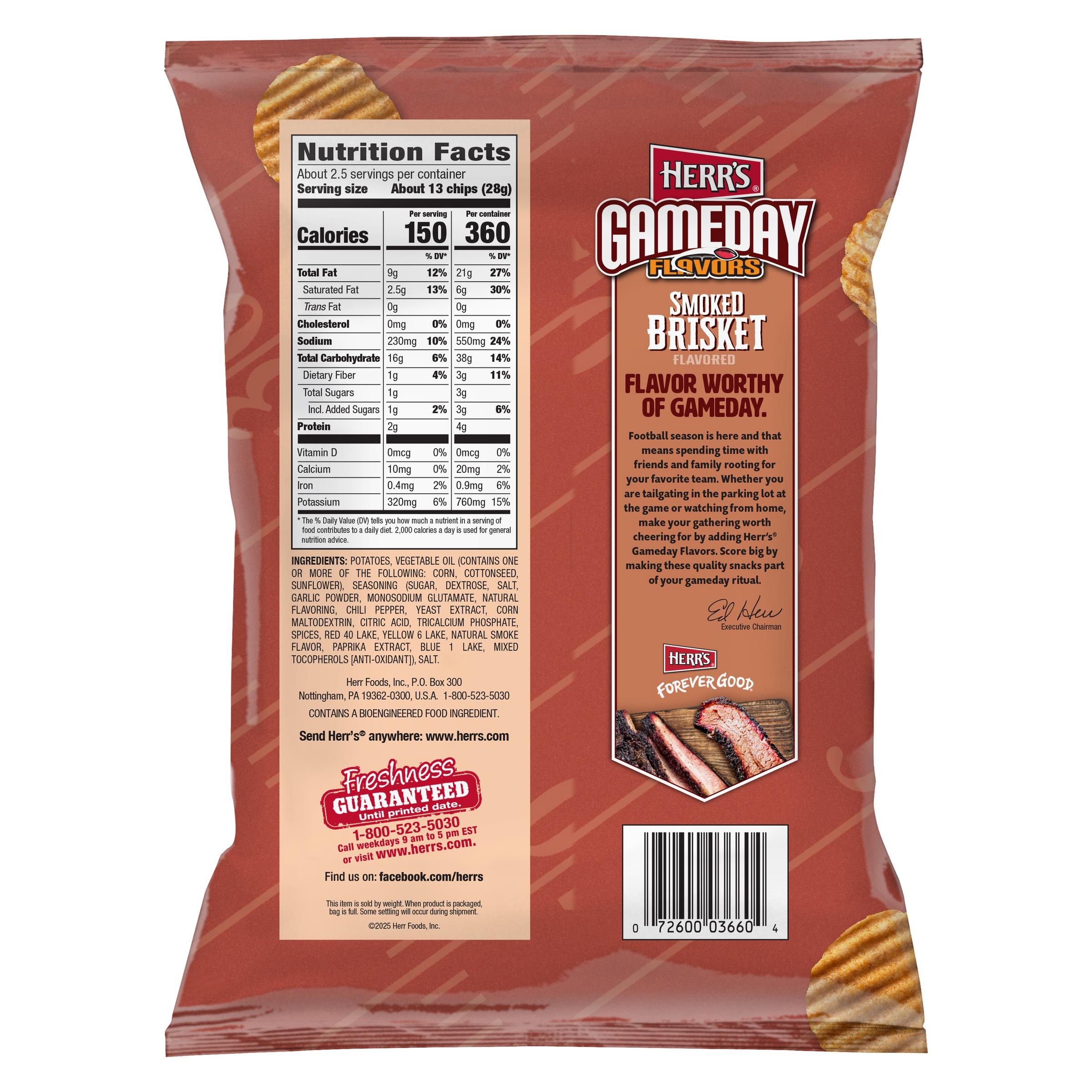 Herr's Game Day Brisket Ripple Chip- 2.375 oz