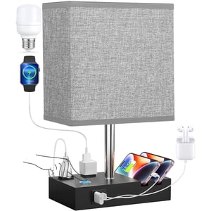 GVDV Home Bedside Lamp with USB Charging Ports
