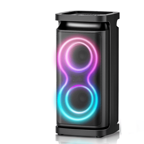 GCZ Party Bluetooth Speaker, 120W Loud Sound with Deep Bass for Outdoor Backyard Party, TWS Party Lights and Karaoke Effects, Microphone and Guitar Input