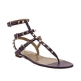 thumbnail image 2 of Valentino Women's Strapped Rockstud Flat Sandals in Purple, 2 of 3