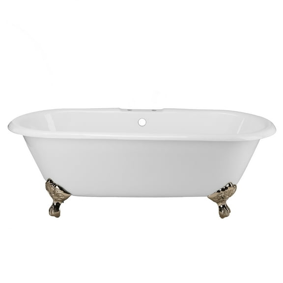 Vintage Tub & Bath Cambridge 60 Inch Cast Iron Double Ended Clawfoot Tub - Rim Faucet Drillings