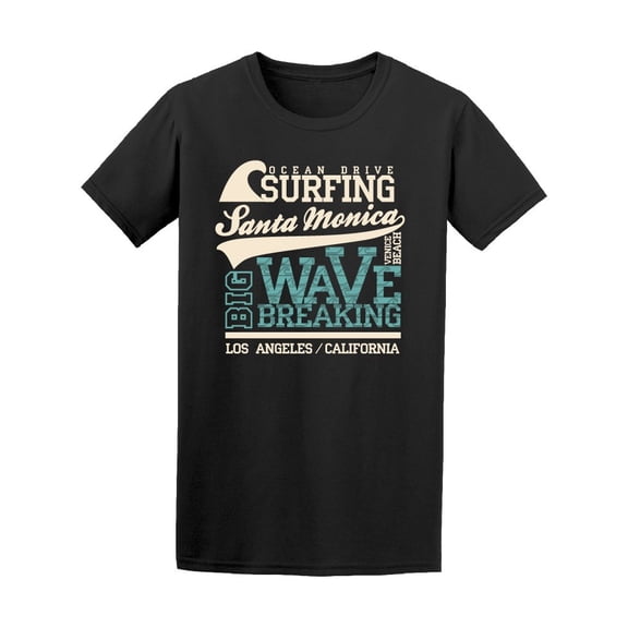 Surfing Monica Beach Surfers Tee Men's -Image by Shutterstock