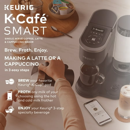 Keurig - K-Cafe SMART Single-Serve Coffee Maker and Latte Machine with WiFi Compatibility - Black
