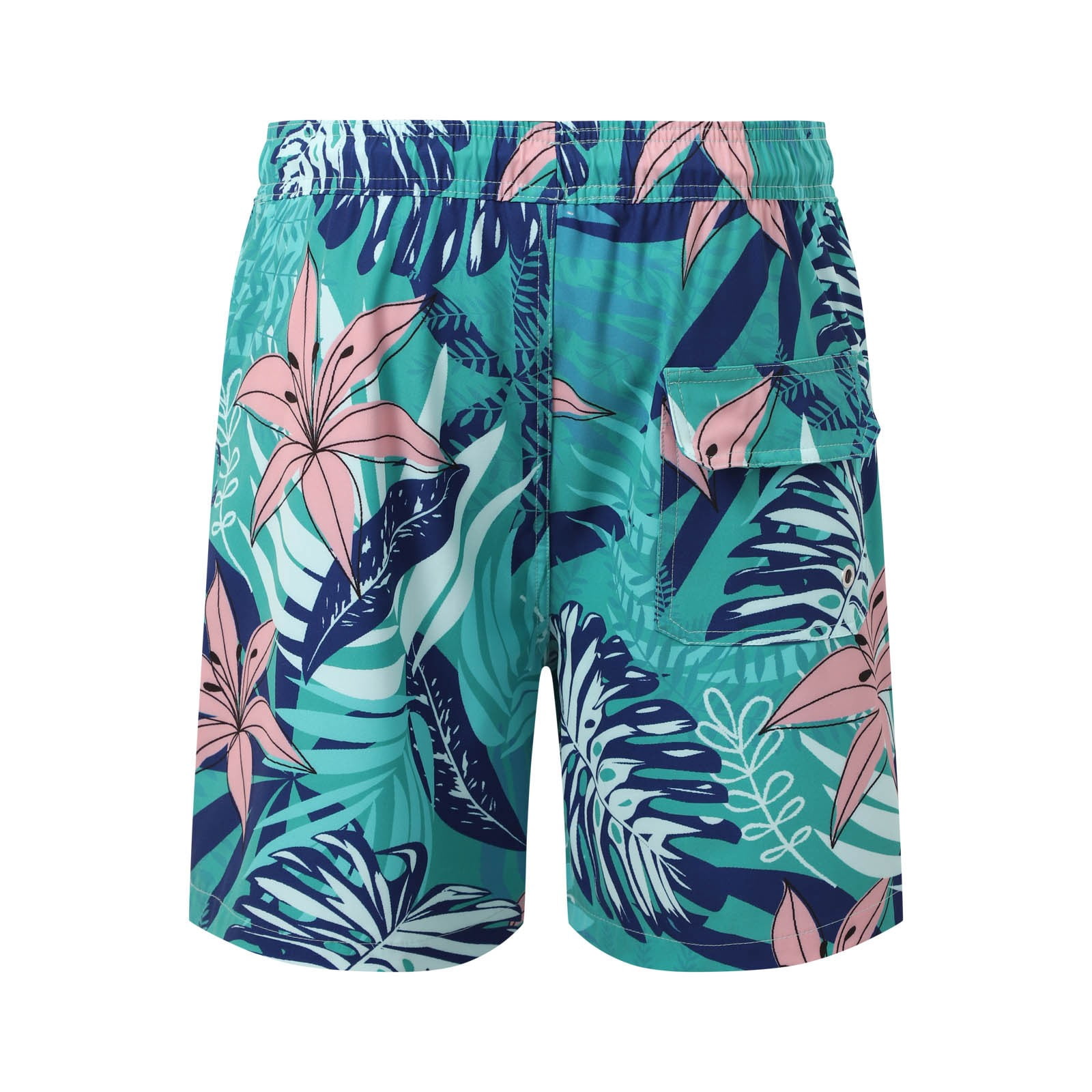 Tisuna Swim Shorts For Mens Floral Print Drawstring Elastic Waist Straight Leg Trunks Fashion Lightweight Men Summer Holiday Pool Party Beachwear Shorts Mint Green Size Xxxl