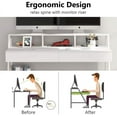 thumbnail image 2 of Tribesigns 47 inch Computer Desk, Modern Office Writing Desk with Storage Shelf & Drawers for Home Office, White, 2 of 8