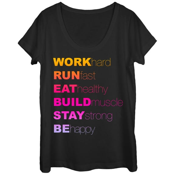 Women's CHIN UP Be Happy  Scoop Neck Black X Large