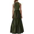 thumbnail image 5 of XuJwPNcy Maxi Dresses for Women Sleeveless Ribbed Knit Tank Dresses Crewneck Ruffle Tiered Wedding Guest Dress, 5 of 7