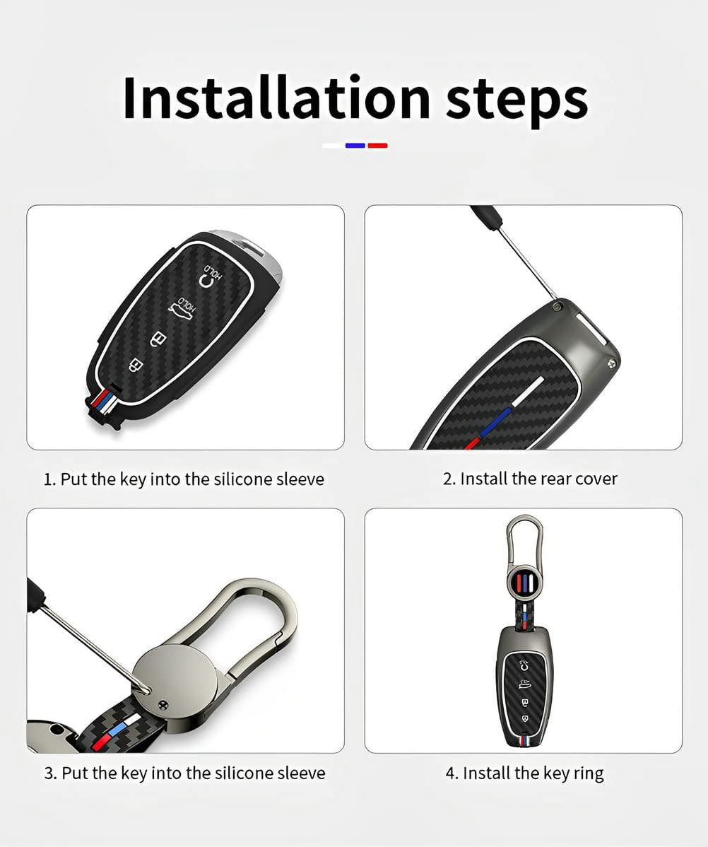 for Hyundai Key Fob Cover Case Metal Smart Key Holder Protector Compatible for Tucson Santa fe Sonata 2020-2024  5 Button