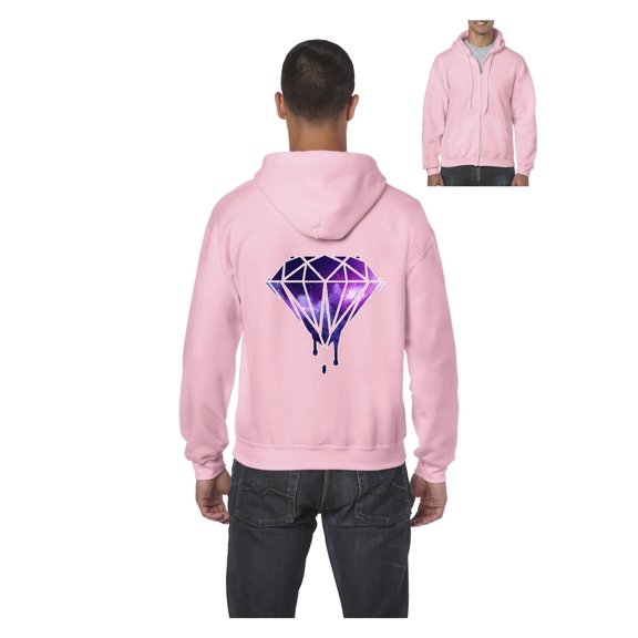 Mens Diamond Full-Zip Hooded Sweatshirt