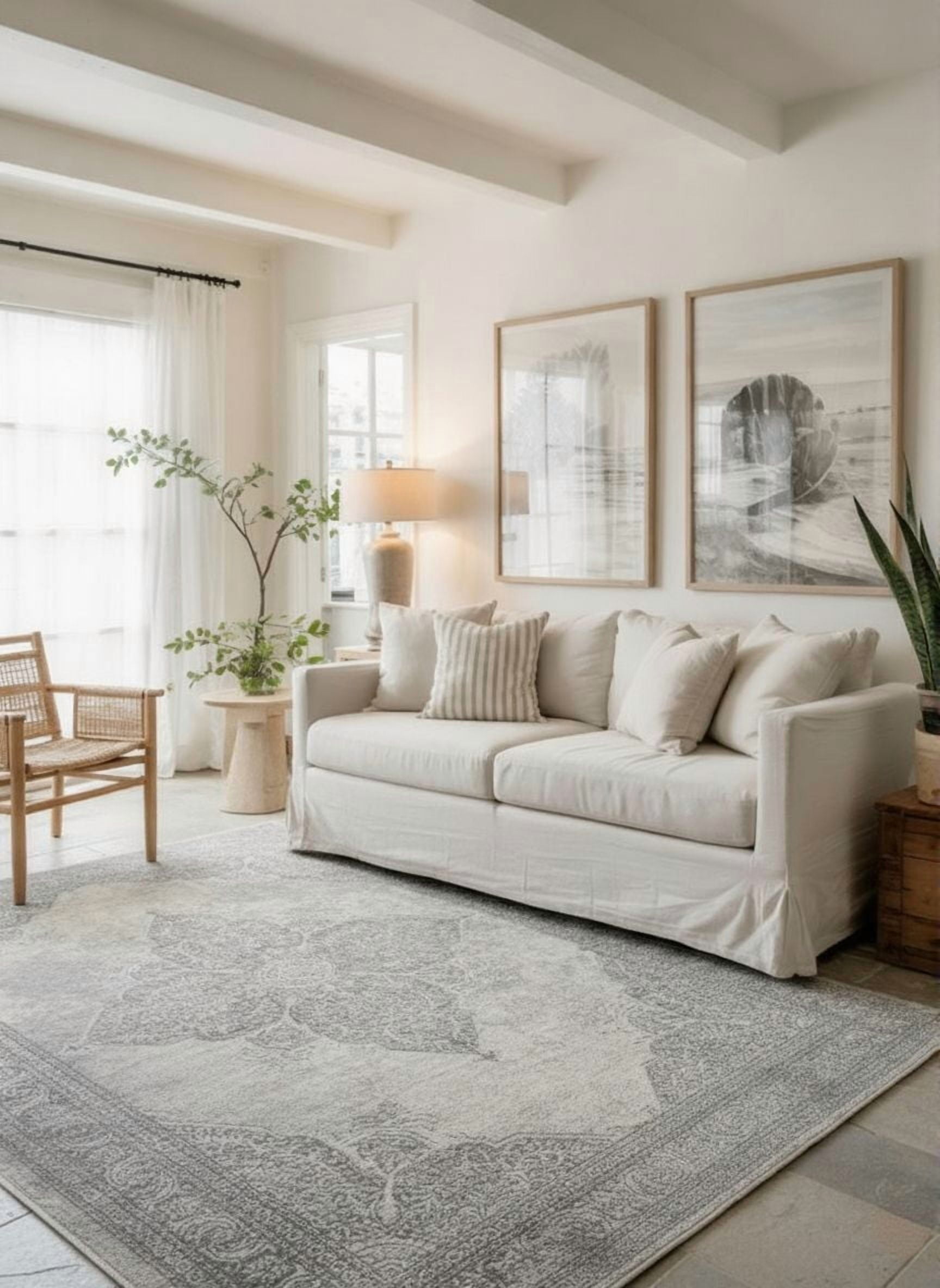 Rug Branch Havana 2' x 19' (Exact Size: 2'3" 19') Moroccan Indoor Runner Rug, Grey Beige, South-Western - Entryway, Hallway, Bathroom, and Kitchen