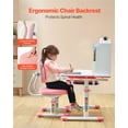 thumbnail image 4 of Kids Study Chair and Desk with Bookshelf & Drawer Height Adjustable Pink, 4 of 6