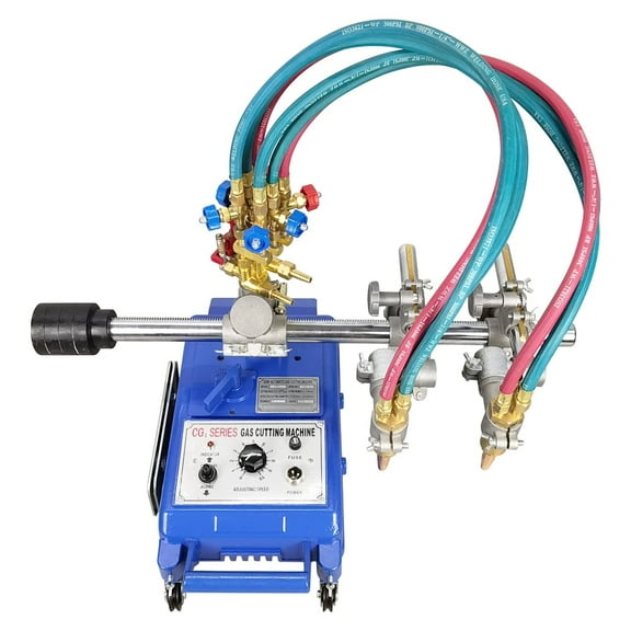 Semi-automatic Double Torch Track Burner Portable Handle Gas Cutting Machine 110V with One Track