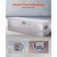 thumbnail image 4 of KFFKFF Heavy-Duty Aluminum Truck Bed Toolbox, Diamond Plate Storage Chest with Side Handles and Locking Mechanism, Organizer for Trailers, Pickups, Truck Beds, and RVs, 49"x15"x15", Silver, 4 of 8