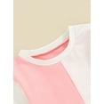 thumbnail image 6 of Musuos Toddler Boy Girl Summer Clothes 3 6 12 18 24M 3Y Contrast Color Short Sleeve T-Shirt with Solid Color Shorts Casual 2Pcs Outfit, 6 of 10