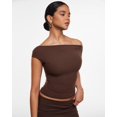 thumbnail image 3 of Remera INLYRIC Inbarely Soft Hombros Descubiertos Avellana XS, 3 of 7