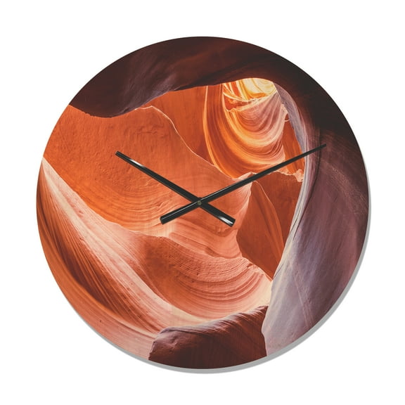 Designart 'Antelope Canyon Inside View Landscape' Modern Wood Wall Clock