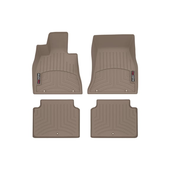 WeatherTech Custom Fit FloorLiners compatible with 2021-2024 Genesis G80 - 1st & 2nd Row (2-pc. Rear Liner), Tan