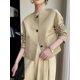 thumbnail image 2 of Chaqueta elegante de piel auténtica con cuello redondo para mujer, tendencia primavera otoño 2024, abrigo de piel de oveja corto informal sencillo de alta gama, 2 of 5