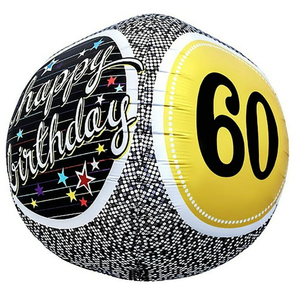17 inch Sphere - 60th Birthday Milestone Foil Mylar Balloon - Party Supplies Decorations