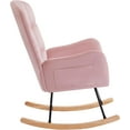 thumbnail image 6 of Rocking Chair for Nursery, Upholstered Glider with High Backrest, Nursery Rocker Comfortable Stylish Accent Armchair for Living Rooms Bedrooms Offices (Pink Velvet), 6 of 6