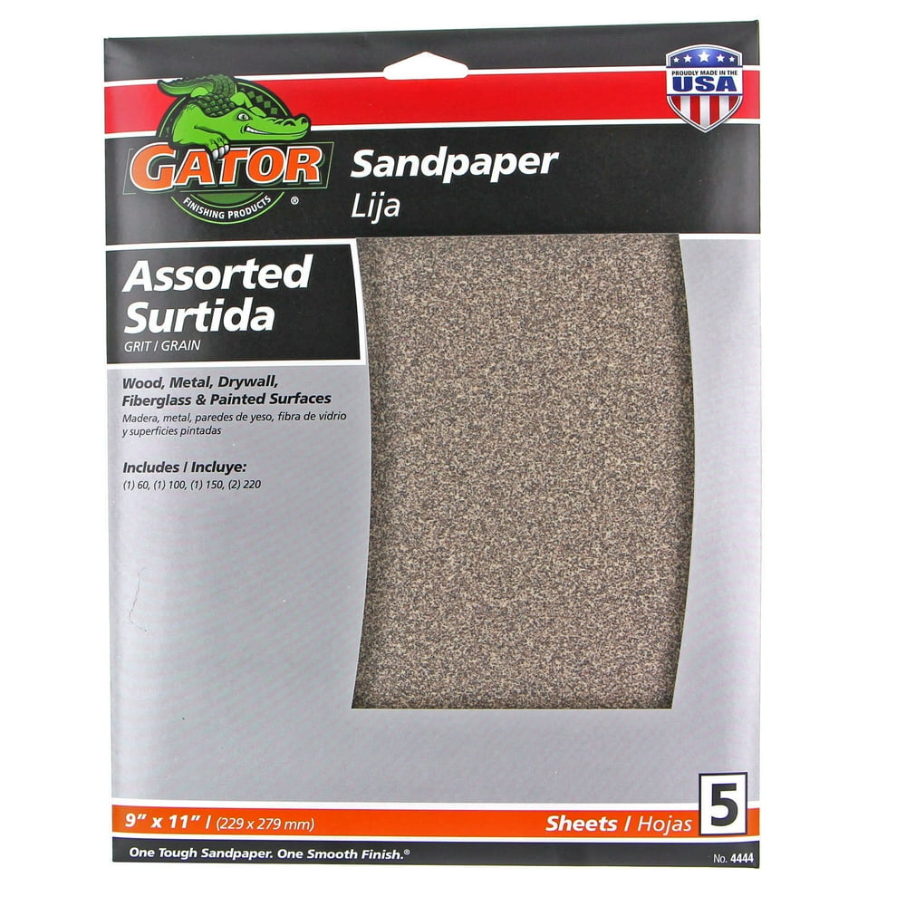 Gator MultiSurface Sanding Sheets Assorted Grit 5Pack, 444430