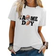 thumbnail image 2 of TSADFHJI T-Shirts Graphiques pour Femmes T-Shirt à Manches Courtes Col Rond Imprimé Lettre Rugby m Blanc, 2 of 5