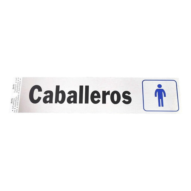 Letrero Caballeros Hy-Ko Aluminio 5X20 Cm Autoadhesivo