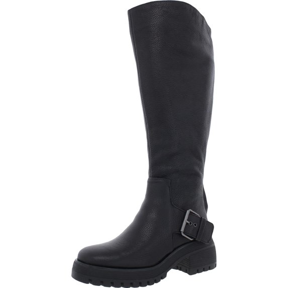 Franco Sarto Womens Julie Leather Lugged Sole Knee-High Boots