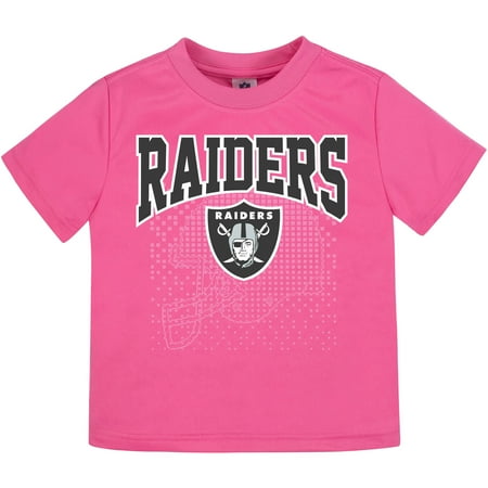 Riddell Oakland Raiders Signature Football - Toddler Gerber Pink Oakland Raiders T-Shirt