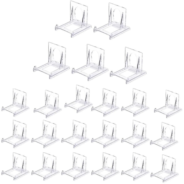 24 Pcs Clear Plastic Display Stand, Adjustable Clear Plastic Display Stands Easel Multifunctional Display Holder