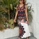 thumbnail image 3 of Vestido Largo Sin Mangas Para Mujer, Bohemian Pattern Traje Informal Para Cumpleaños, Verano, 3 of 5