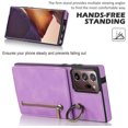 thumbnail image 6 of Mantto Wallet Case for Samsung Note 20 Ultra, Slim Premium Credit Card Slot, Zipper Wallet Case with Ring Holder Kickstand Leather Magnetic Flip Back Cover for Samsung Galaxy Note 20 Ultra, Purple, 6 of 12