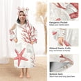 thumbnail image 3 of FORMRS Wearable Blanket Hoodie with Sleeves for Kids Cozy Flannel Sweatshirt, White Starfish, 3 of 7