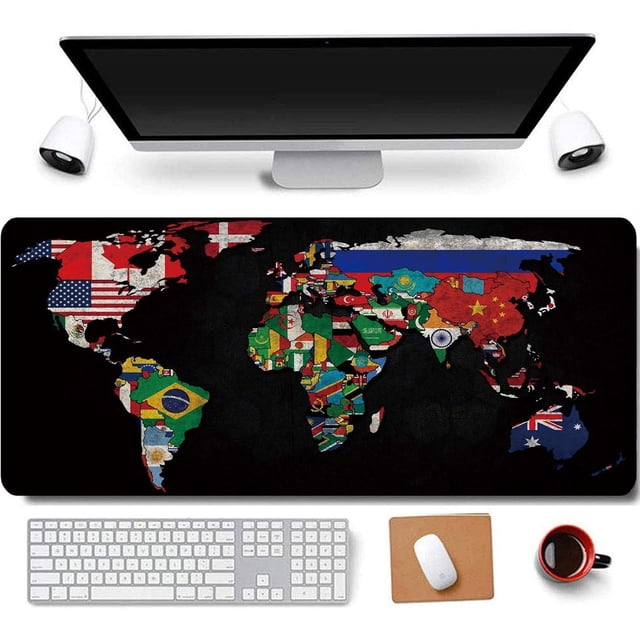 .x BAT Shadow Rubber Stitched Edges Extended Large Gaming Mouse Pad Office Keyboard Mouse Mat