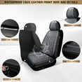 thumbnail image 2 of IKABEVEM for Front Row Waterproof Car 2-Seat Covers For Nissan Frontier 2009-2024 PU Leather(2 Front Seats,Black&Grey), 2 of 5