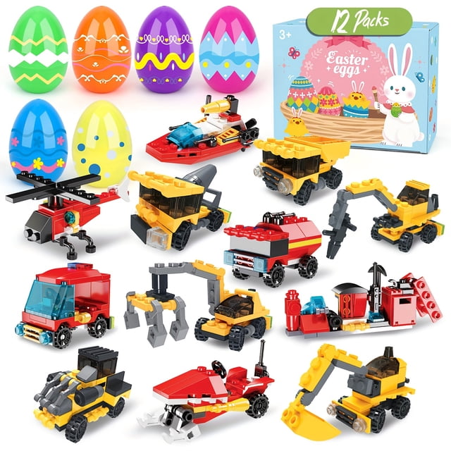 12pcs 2024 Easter Set, Fire Engineering Building Blocks Set, Toys For Kids Teens, Easter Gifts