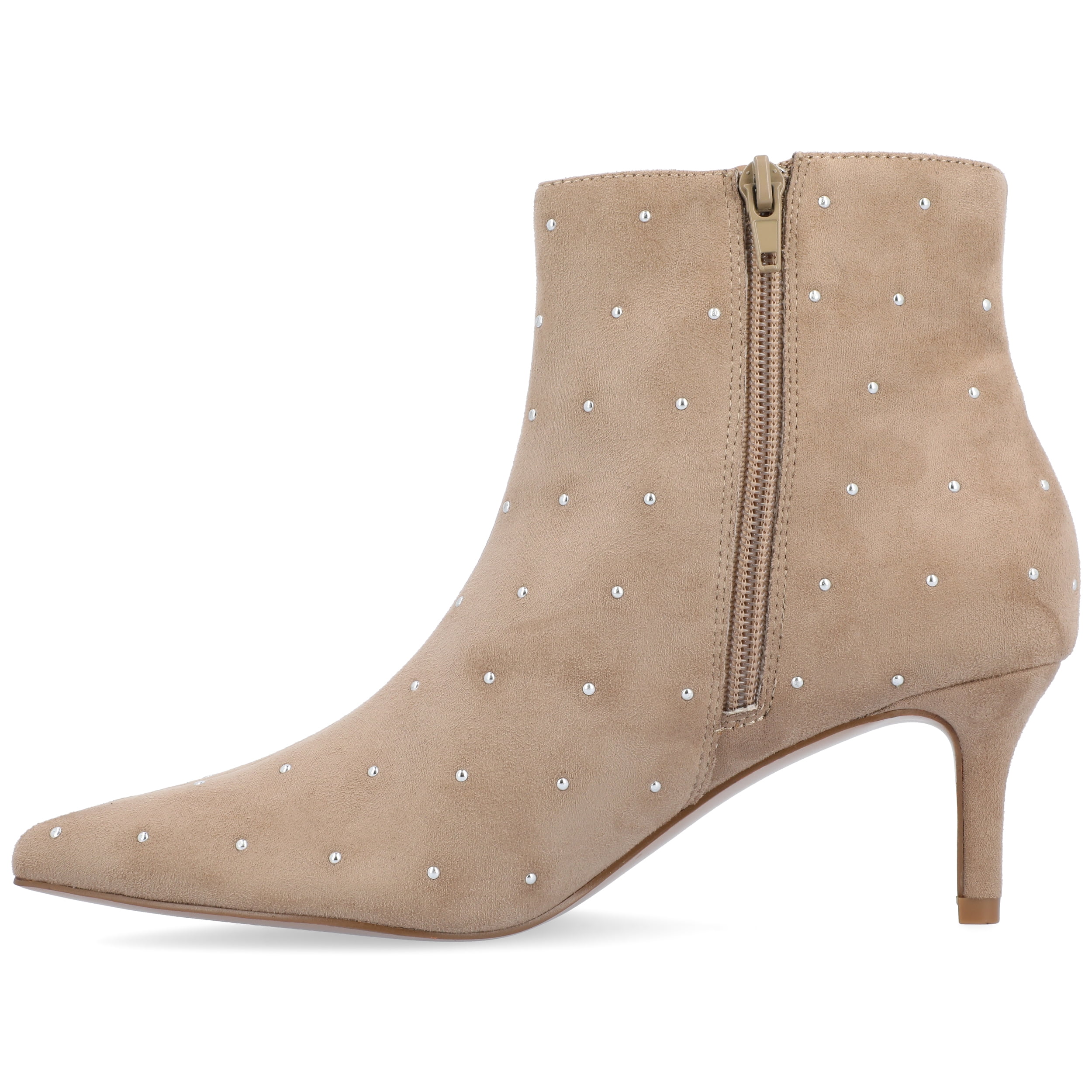 Journee Womens Rossia Inside Zip Kitten Heel Booties