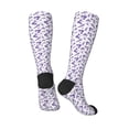 thumbnail image 4 of Fotbe Lavender Flowers print Women's Men's Novelty Crew Socks Cotton Socks Knee High Socks for Walking,Running,Nurses,Pregnancy, 4 of 9