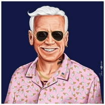 "Hip Joe Biden" Frameless Free Floating Reverse Printed Tempered Art Glass Wall Art