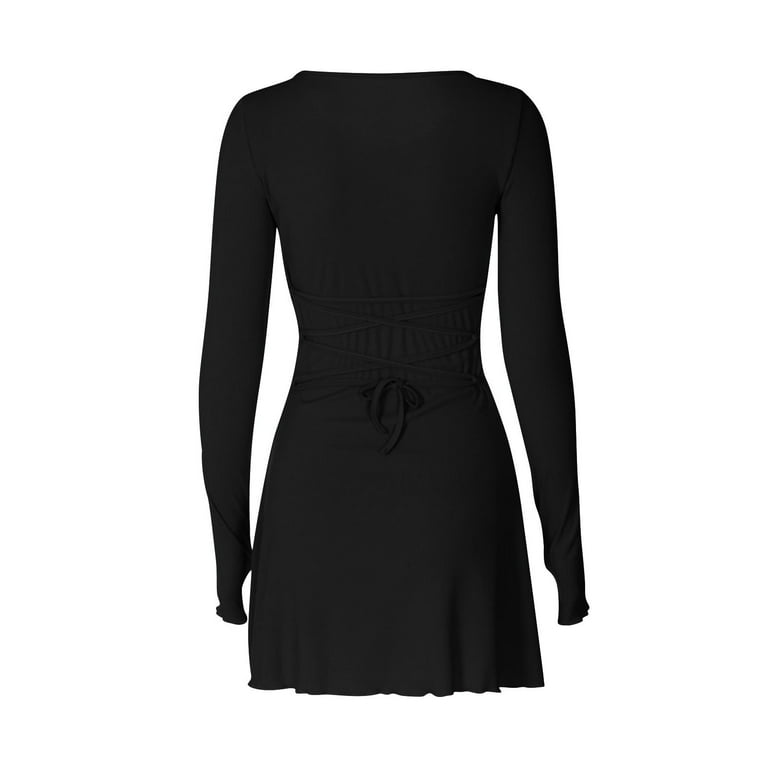 Back Bandage Bell Sleeve V- neck Sweaters Back Bandage Bell Sleeve V- neck Sweaters