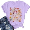 thumbnail image 3 of Trendfront Womens Vintage Wildflower Graphic T Shirts V Neck Short Sleeve Botanical Floral Print Casual Loose Fit Everyday Summer Tee Tops, 3 of 3