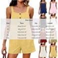 thumbnail image 2 of cfhntfmh Summer Rompers for Women Casual Loose Fit Shorts Square Neck Sleeveless Button Jumpsuits Summer Vacation Clothes, 2 of 6