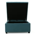 thumbnail image 4 of GDF Studio Kwesi Contemporary Tufted Storage Ottoman, Dark Teal and Dark Brown, 4 of 12