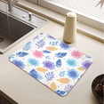 thumbnail image 5 of Dish Drying Mat Absorbent Dish Drainer Kitchen Counter 19.7x15.7inch Dish Drying Pad for Countertops Sinks Draining Racks Blue and Purple Flowers, 5 of 9