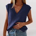 thumbnail image 6 of Chuancc Women Color Block Tank Tops Holiday Outfits for Women V Neck Sweater Vest Black Sleeveless Sweater Sleeveless Sweater Tops for Women V Neck Sleeveless Solid Color Loose Pullover Sweater 3XL, 6 of 6