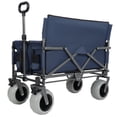 thumbnail image 5 of Olurrisa 3-in-1 Folding Wagon with Bench Seat – 500lbs Capacity, 9"x4" Beach Tires for Camping & Beach, dark blue, 5 of 8