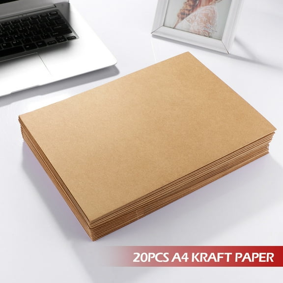 20pcs Two Pocket Folders, A4 Kraft Paper Pocket Folders Presentation File Document Folder for Office and Classroom Use